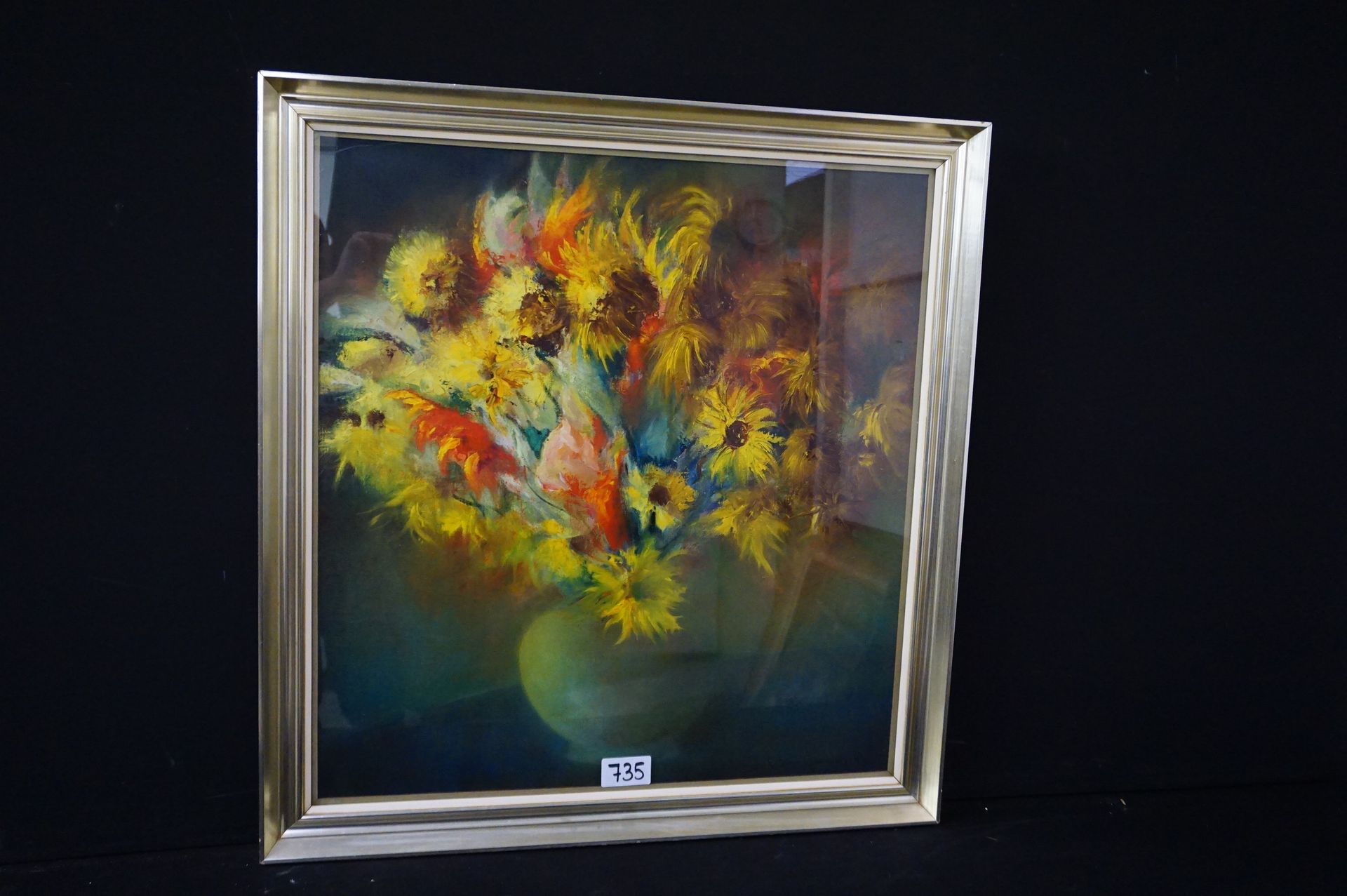 LODE VAN VAERNEWIJCK "Still life with flowers" - Oil on canvas - Signed and date&hellip;