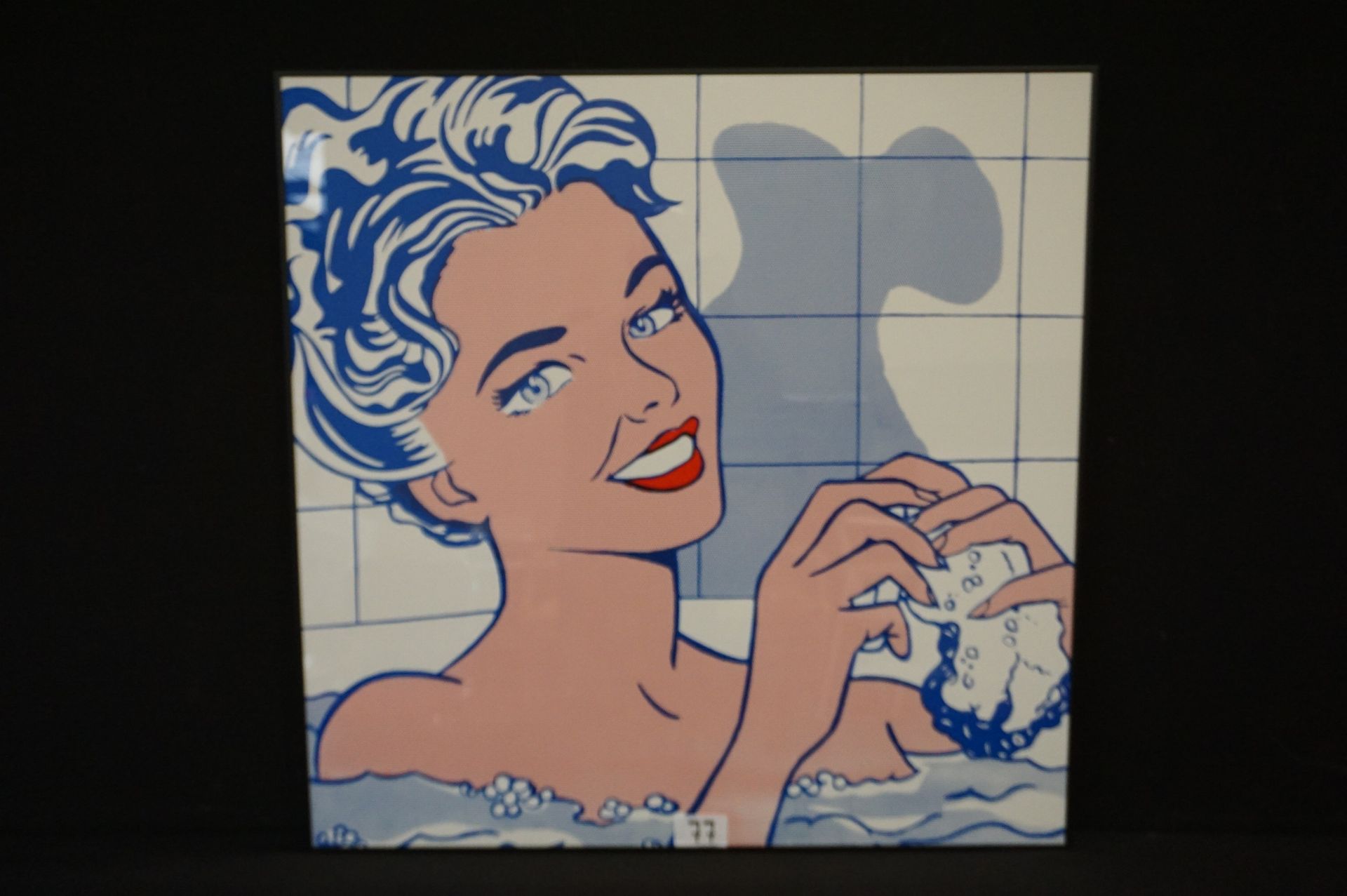 Roy LICHTENSTEIN (1923 - 1997) "洗澡的女人" - 丝网印刷在博物馆纸板上 - 90 x 90 cm