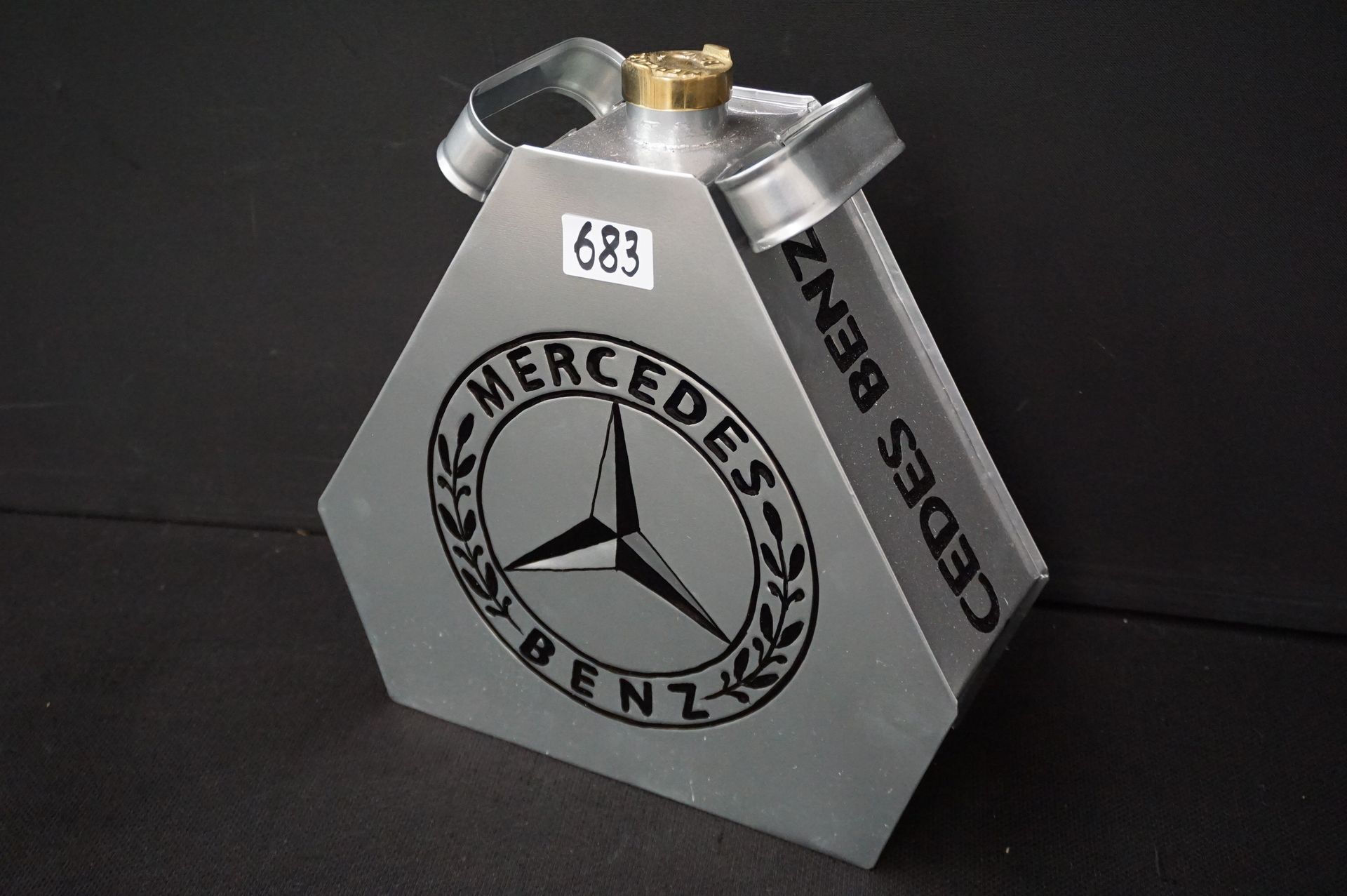 Null Decorative "OIL CAN" in metal - "MERCEDES BENZ" - H: 33 cm