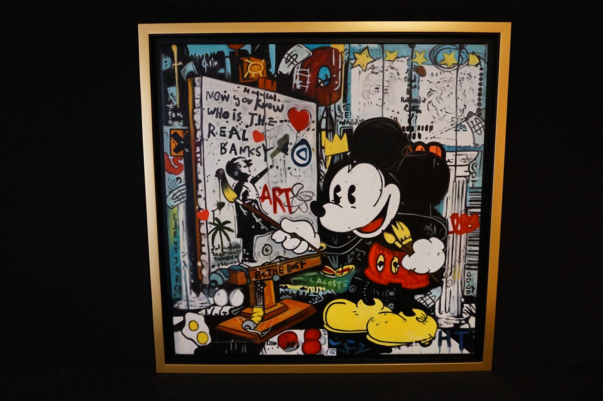 FOUCARD (1976 - ) "Mickey and Banksy" - Oil on canvas - Signed - With certificat&hellip;