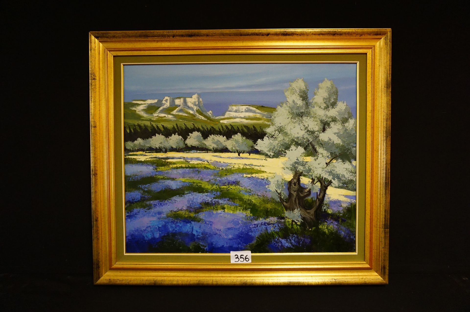 JEAN TRIOLET (1939 - ) "Lavande aux Baux" - Oil on canvas - Signed - Signed and &hellip;