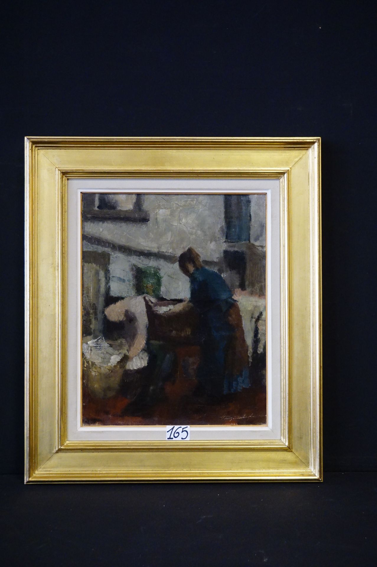 GEORGES VAN ZEVENBERGHEN (1877 - 1968) "Interno con donna" - Olio su tela - Firm&hellip;