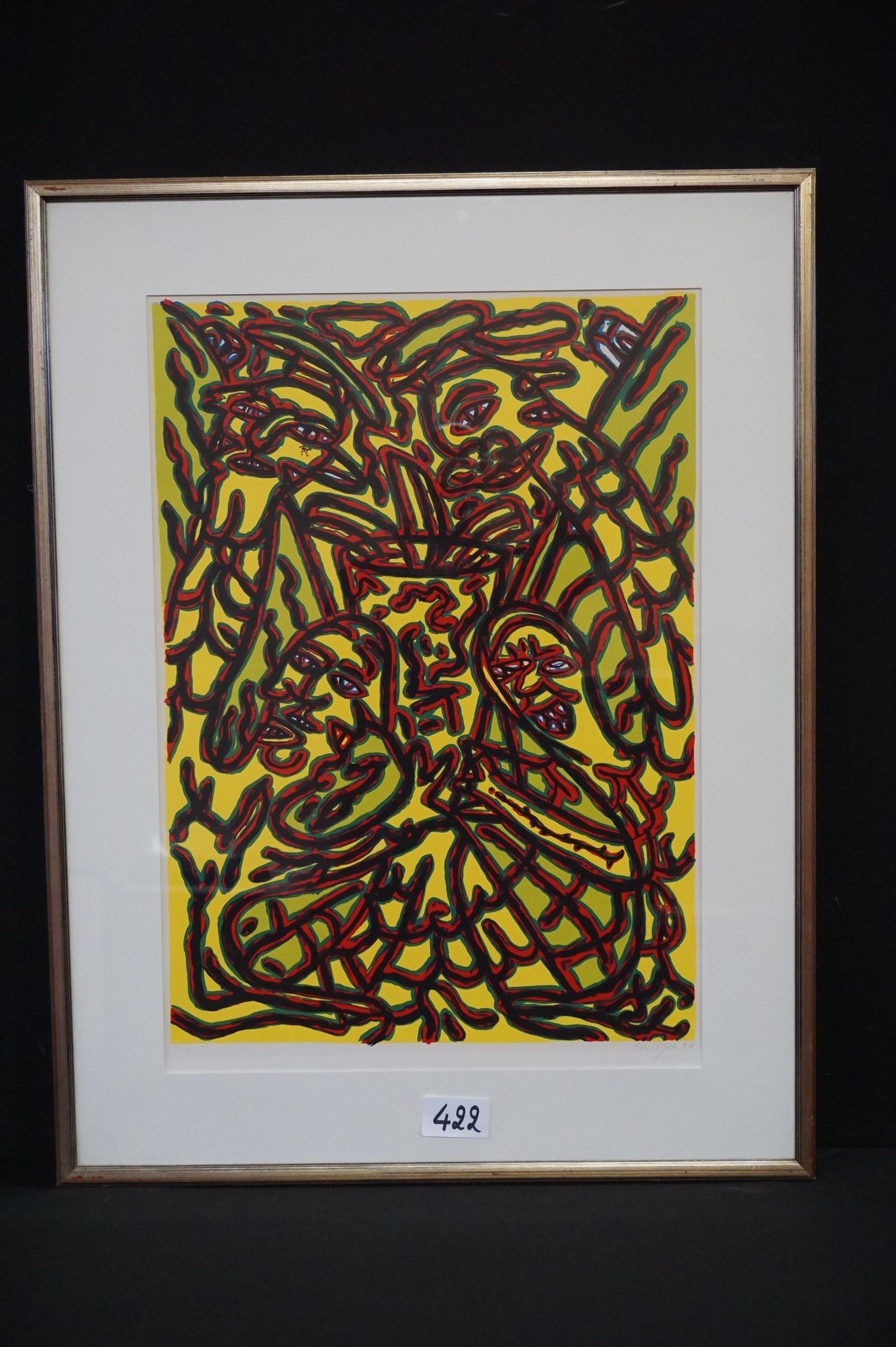 PJEEROO ROOBJEE (1945 - ) "Composition moderne" - Lithographie - Signée et datée&hellip;