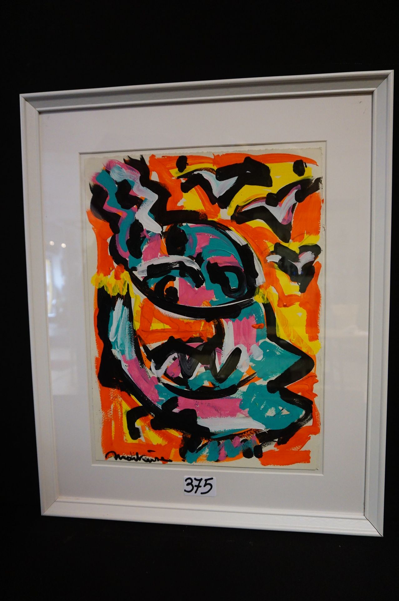 LUC MARTINSEN (1951 - ) "Moderne Komposition" - Acryl - Signiert - 37 x 27 cm