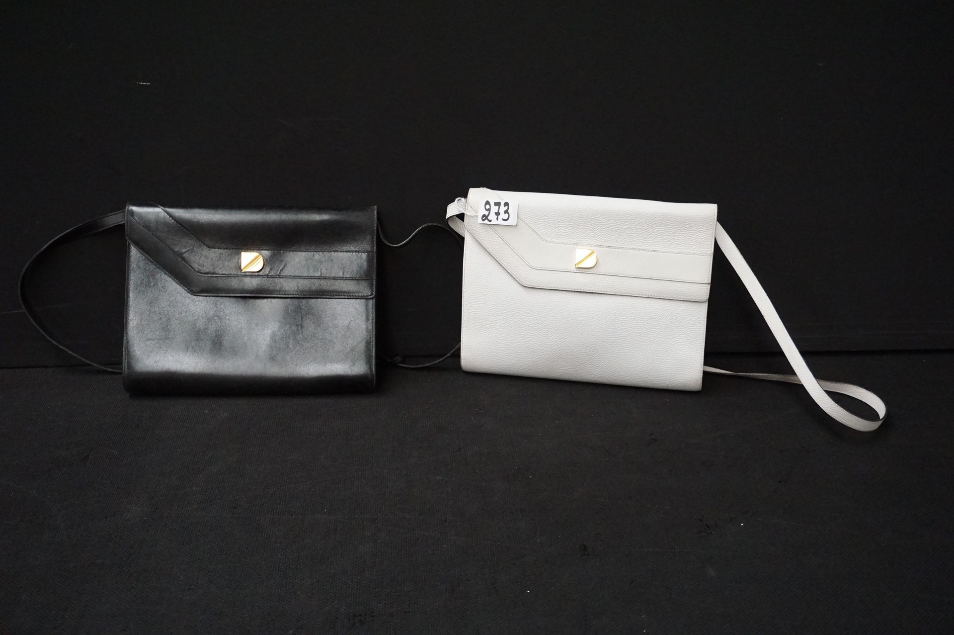 DELVAUX 2 Original Lederhandtaschen - Schwarz und Weiß