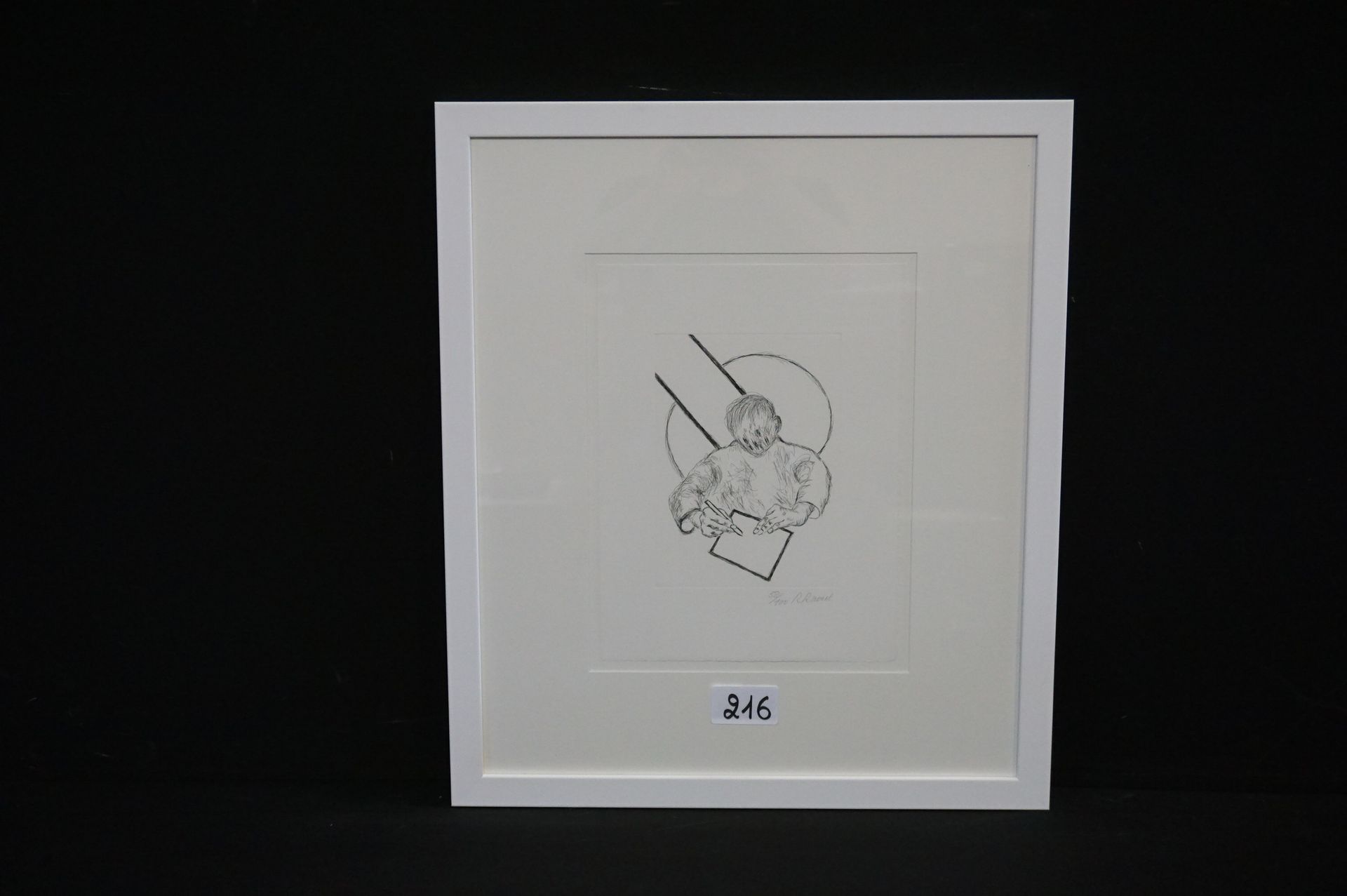 ROGER RAVEEL (1921 - 2013) "飞机对面" - 蚀刻版画 - 2007年期间 - 编号58/100 - 24 x 17 cm