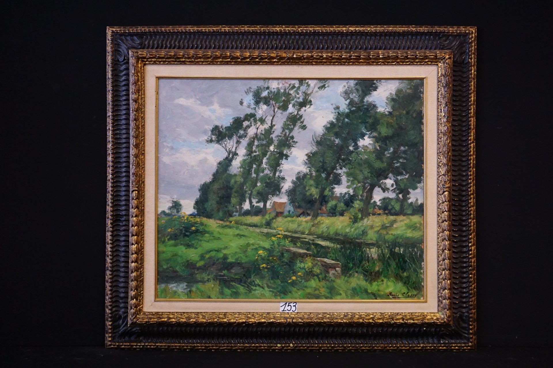 Louis clesse (1889 - 1961) "夏日风景"--板上油彩--签名--55 x 65 cm