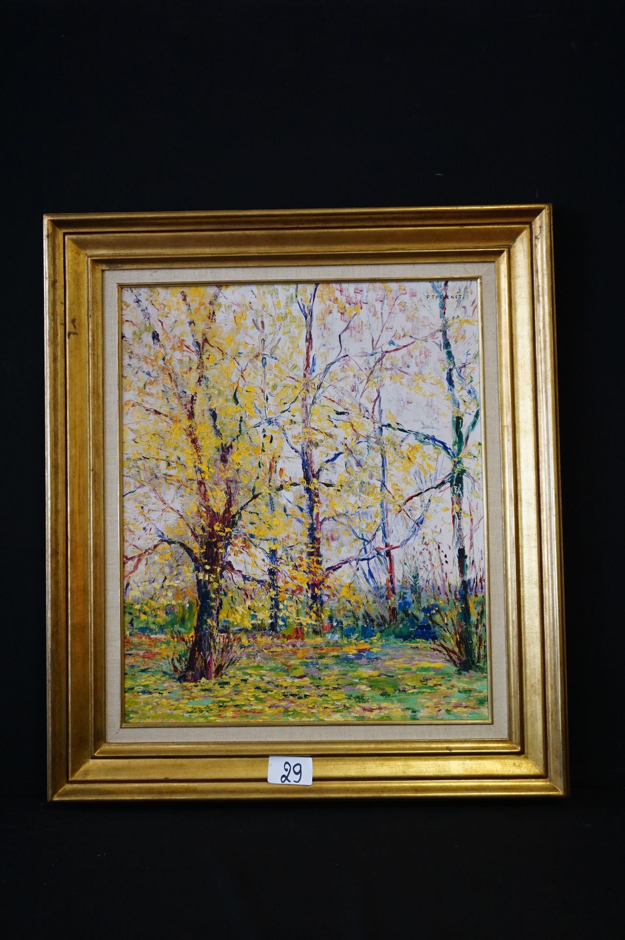 Pierre THEVENET (1870 - 1937) Herbstfarben" - Öl auf Leinwand - Signiert in der &hellip;