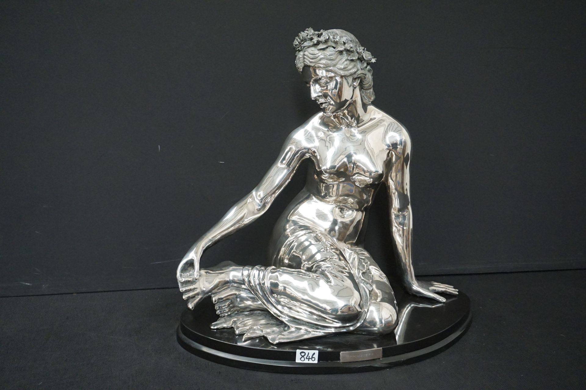 Ferdinando DE LUCA "Primavera" - Large sculpture in bronze with silvered patina &hellip;