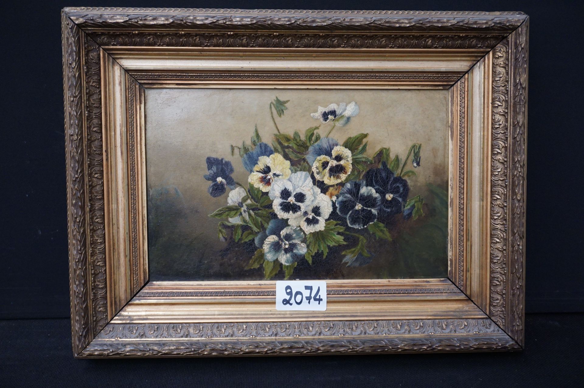 Null Peinture - "Nature morte aux fleurs" - Huile sur panneau - 27 x 40 cm