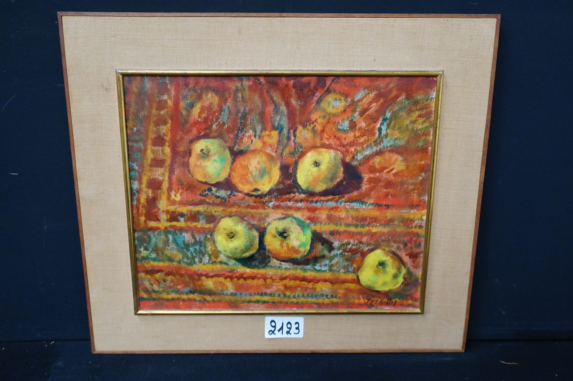PIET GILLIS (1887 - 1956) "苹果的静物" - 布面油画 - 已签名 - 38 x 46 cm