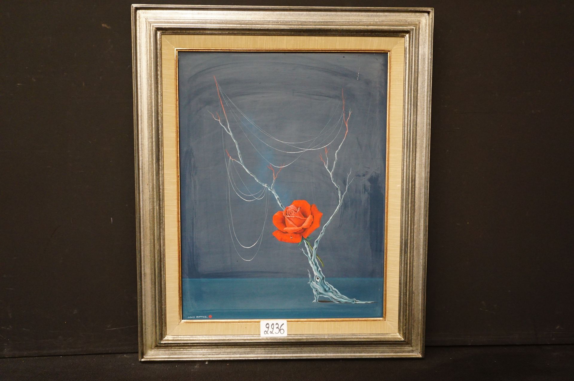 LOUIS WATTIEZ "La rose" - Óleo sobre lienzo - Firmado - 65 x 50 cm