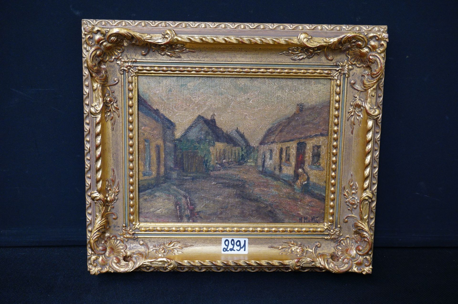 H. MATTHYS "Street View" - Oil on panel - Signed - 24 x 30 cm