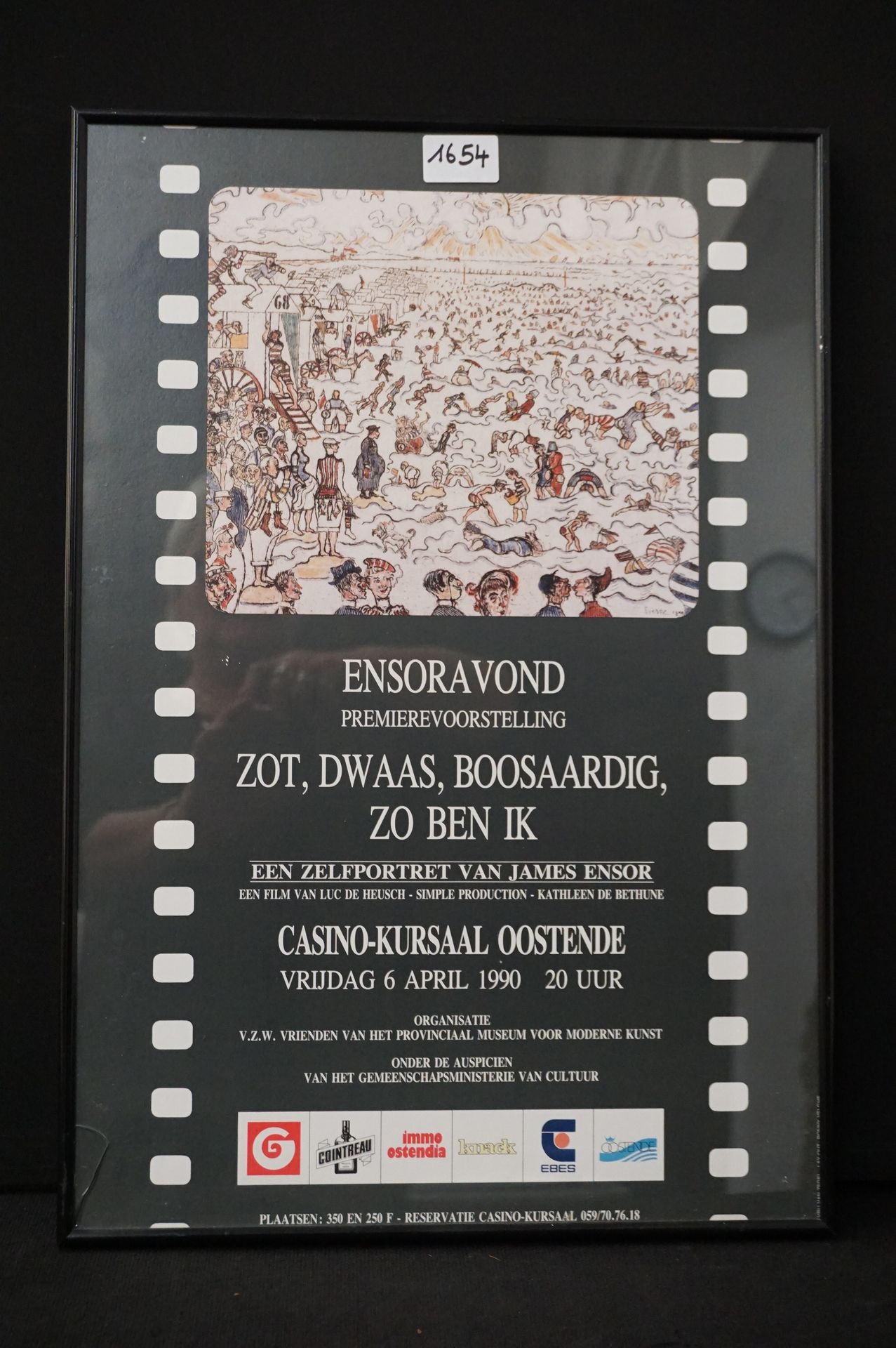 Null 带海报的框架 - "ENSORAVOND 1990" - 60 x 40 cm