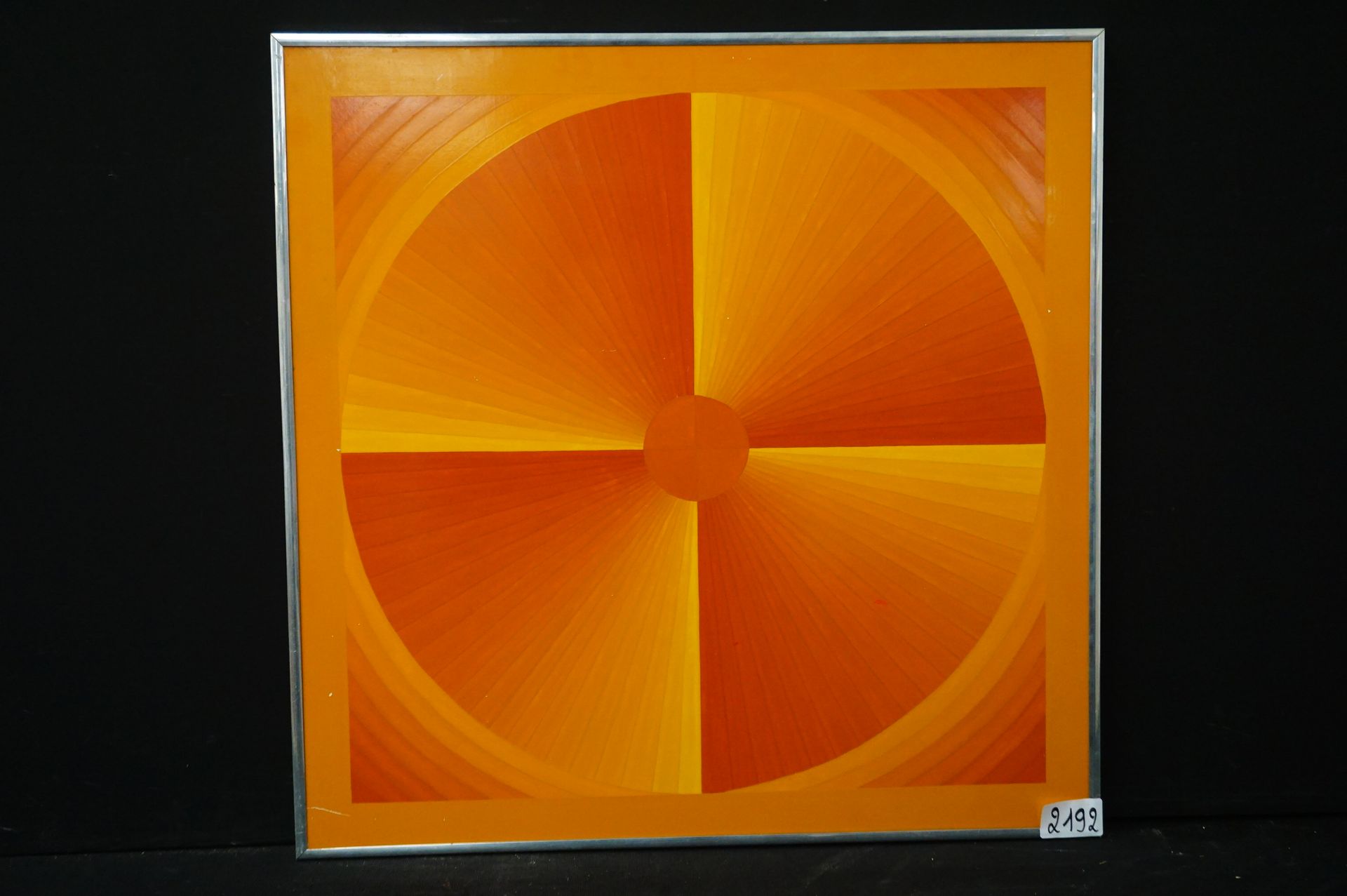 BERNARD VERHEYEN "作为生命力的太阳"--面板上的油画--签名并注明日期 1973年--80 x 80厘米