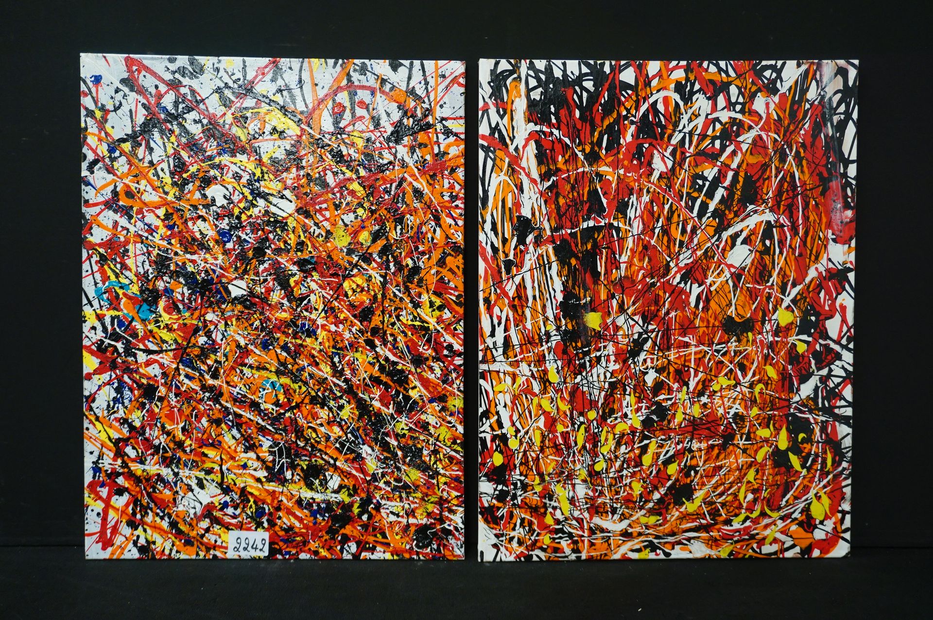 Null 2 dipinti moderni - Acrilico su tela - 60 x 80 cm