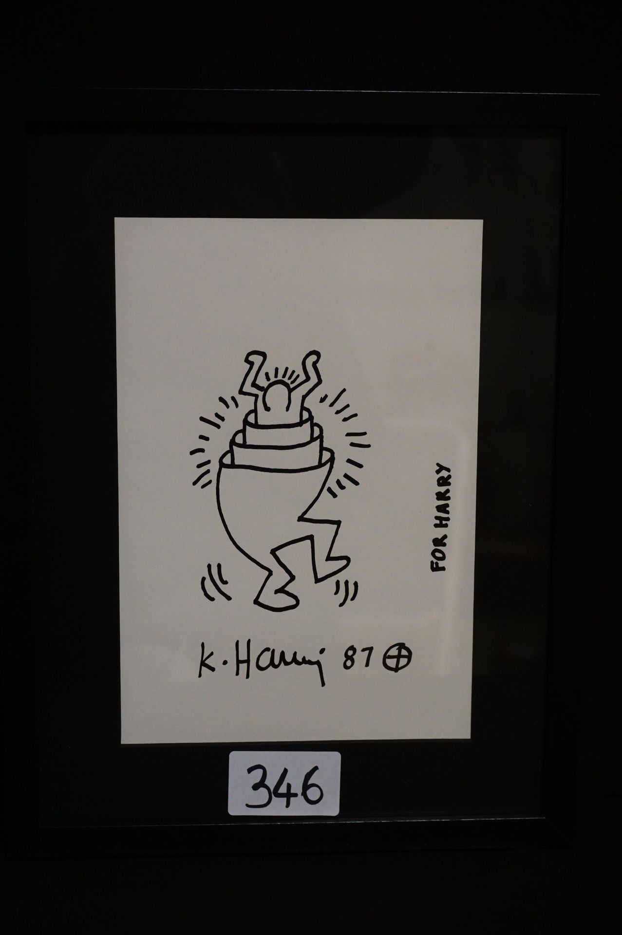 KEITH HARING (1958 - 1990) After - "Untitled" - Black marker on paper - Signed a&hellip;