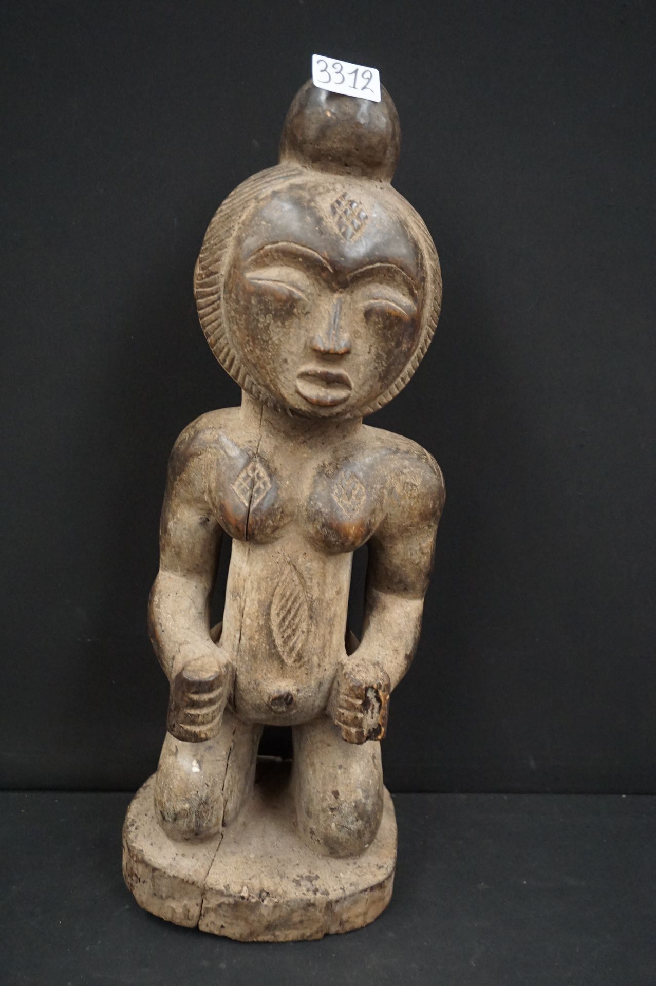 Null Estatua de madera - Estatua de la fertilidad - GABON - FANG - H: 56 cm