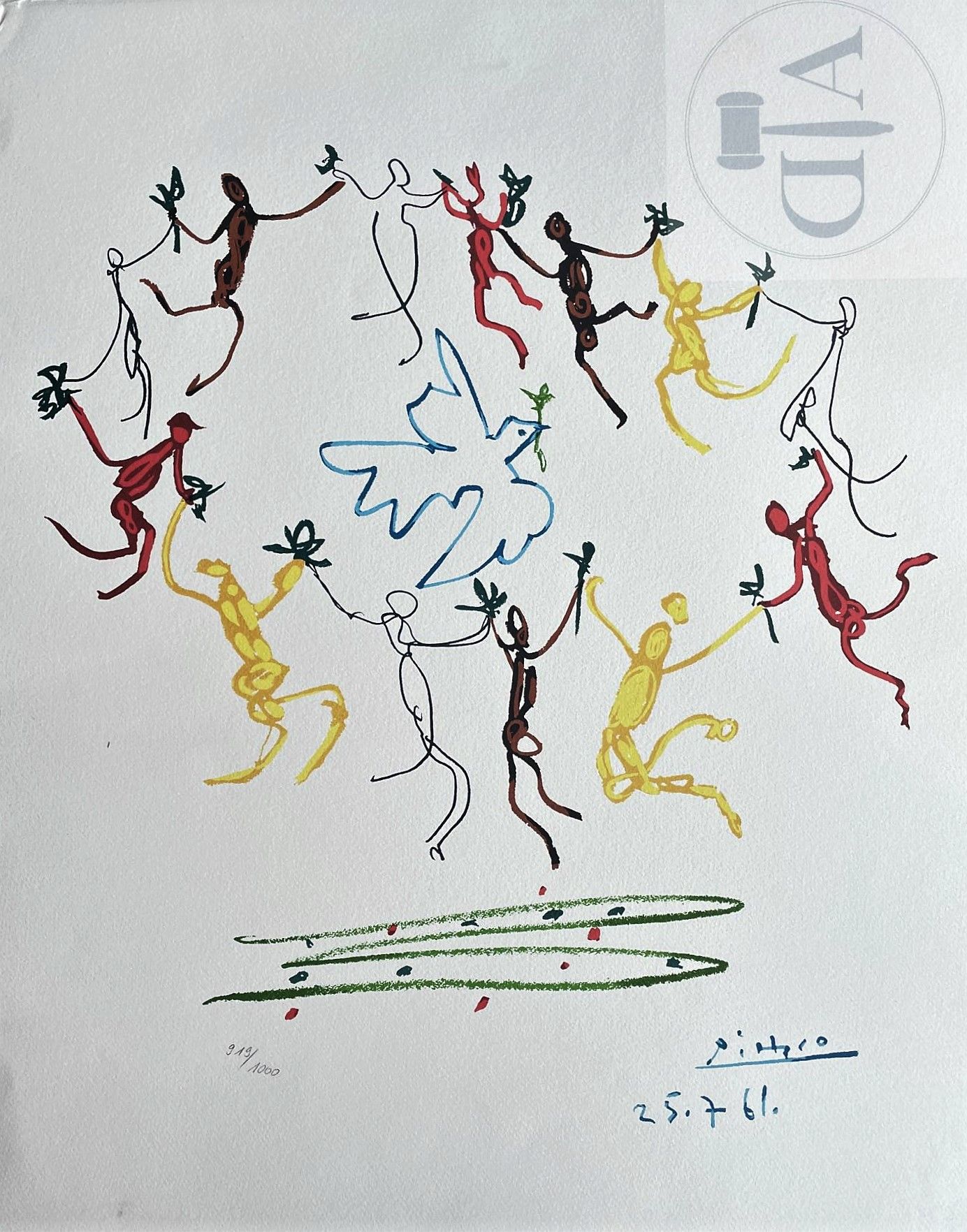 Null 毕加索/石版画 "La ronde de la jeunesse "出版于1983年，编号1000，全新。