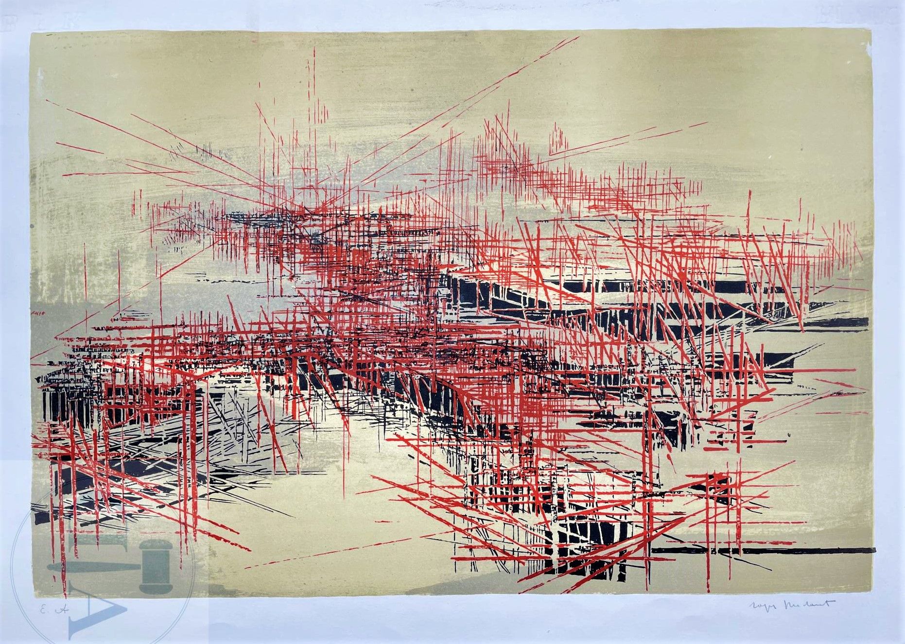 Null 
Roger Dudant/Litografía que ilustra un paisaje abstracto, firmada y numera&hellip;