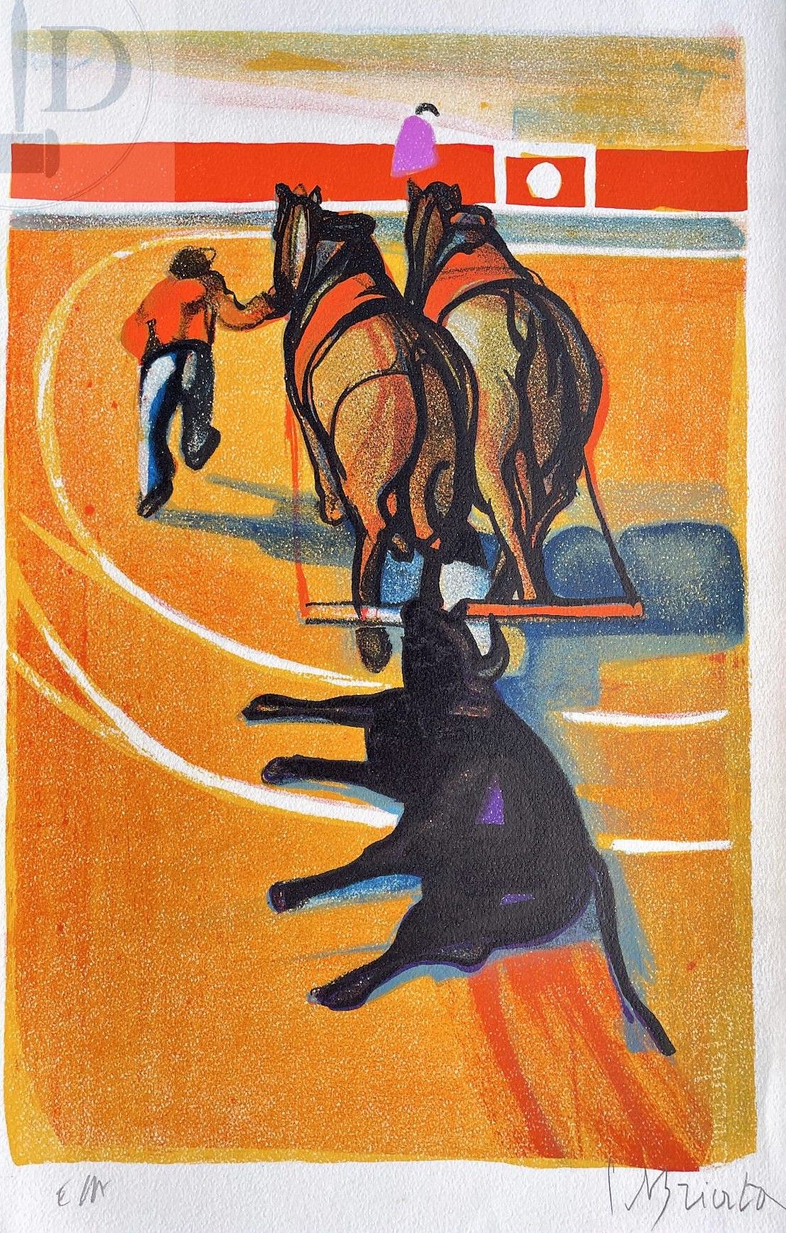 Null Briata Georges/Lithograph "La corrida" signed and n°EA. New condition. 50 X&hellip;