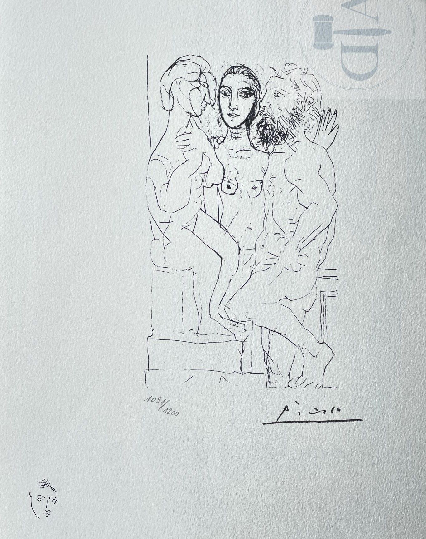 Null 毕加索/石版画 "Vollard suite planche XL "于1973年出版，编号为1200 ex. 42 X 33厘米