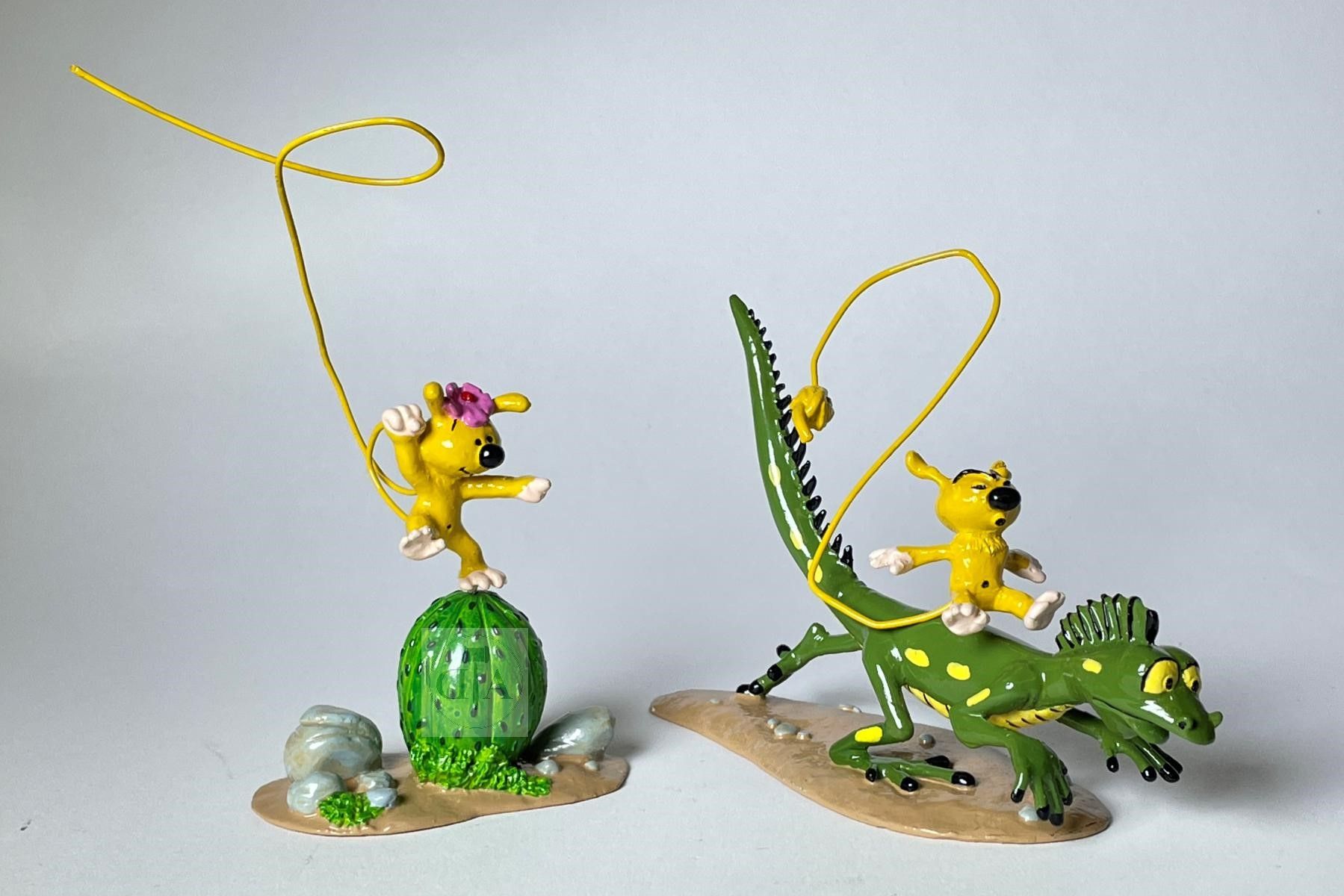 Null Franquin/Marsupilami. Ref 4643 "Bibi auf dem Kaktus und Bibu auf dem Leguan&hellip;