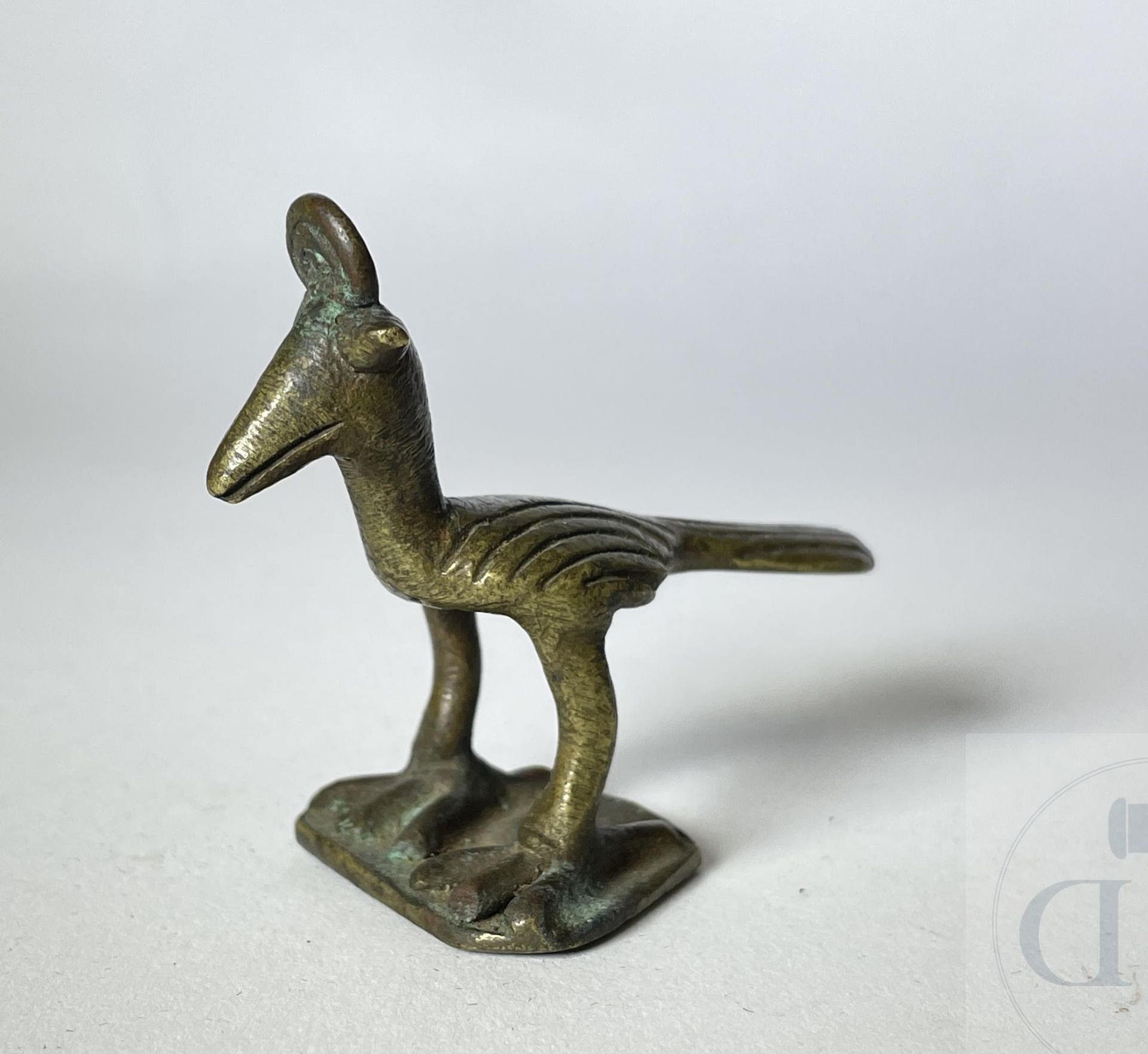 Null Goldgewicht in Form eines Vogels. Akan, Ghana. Bronze/Messing. 1. Viertel 2&hellip;
