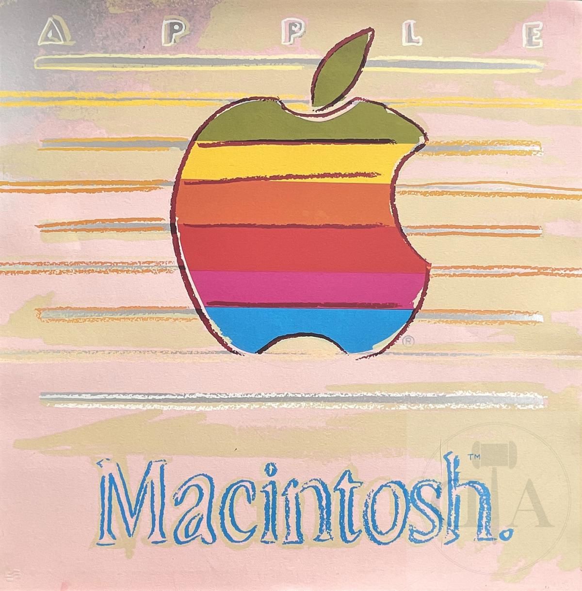 Null 安迪-沃霍尔/广告。 石版画，以多色调的方式说明 "苹果 "广告。 1985年左右由罗纳德-费尔德曼出版。 背面有印章+"Lenox博物馆委员会 "印&hellip;