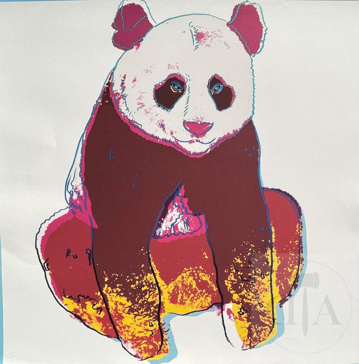 Null 安迪-沃霍尔/濒临灭绝的物种。 石版画，以多色调的方式描绘了一只 "大熊猫"。 1983年左右由罗纳德-费尔德曼出版。 背面有印章+"Lenox博物馆&hellip;