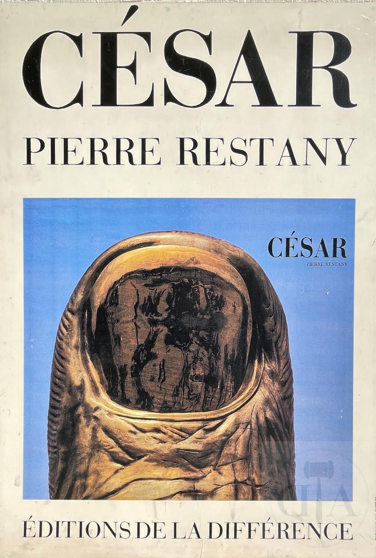 Null César/Grande affiche illustrant la sculpture "le pouce", rehaussée à la mai&hellip;