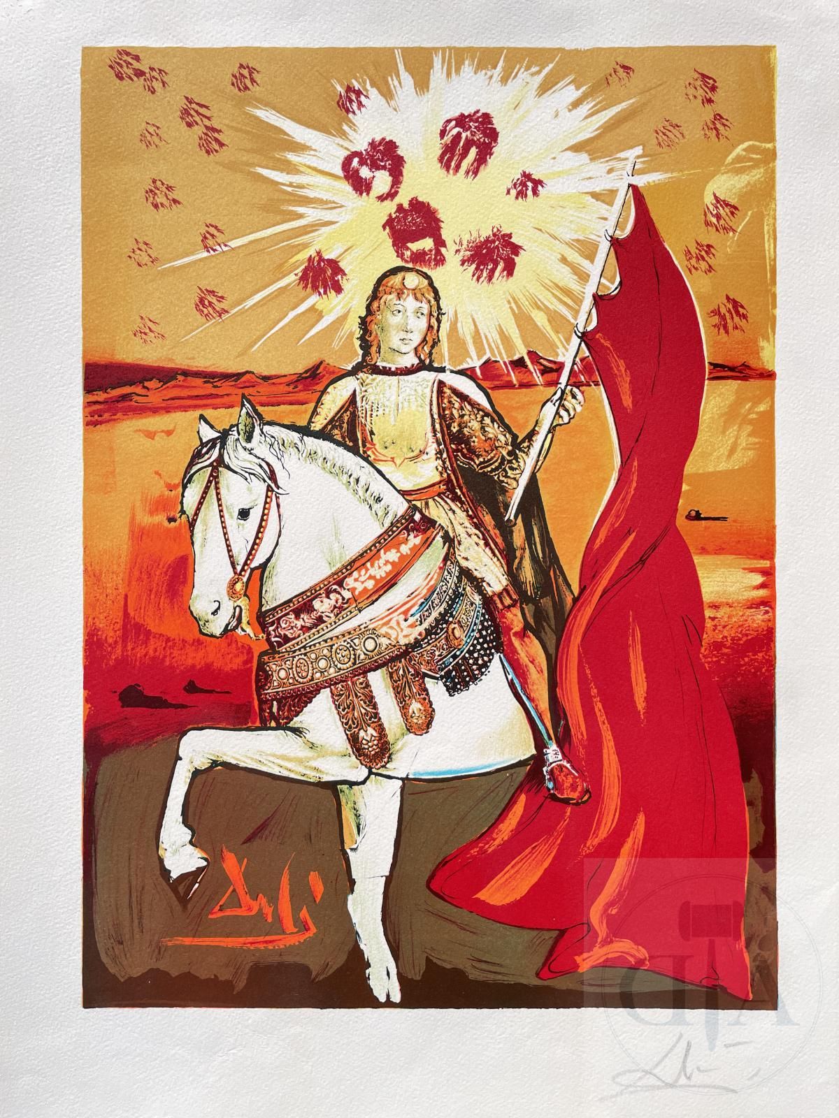 Null Salvador Dali/The Dali Tarot. Lithograph "The Knight of Pence". Printed sig&hellip;