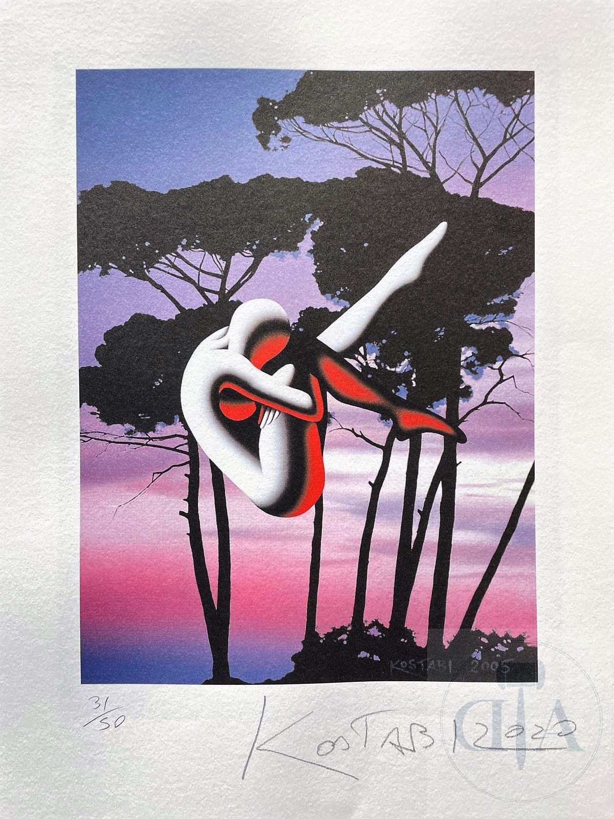Null Kostabi Mark/Lithograph signed n°/50 ex and dated 2020. Triple dry stamps o&hellip;