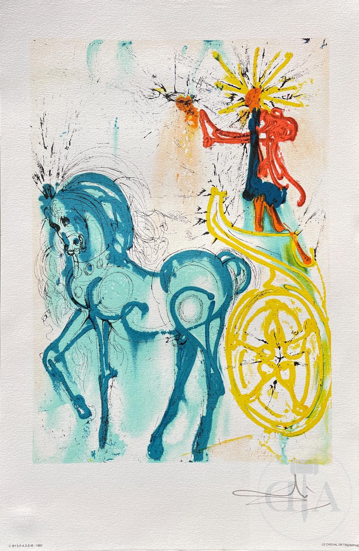 Null Salvador Dali/Les chevaux de Dali. Lithographie "Le cheval de triomphe" édi&hellip;