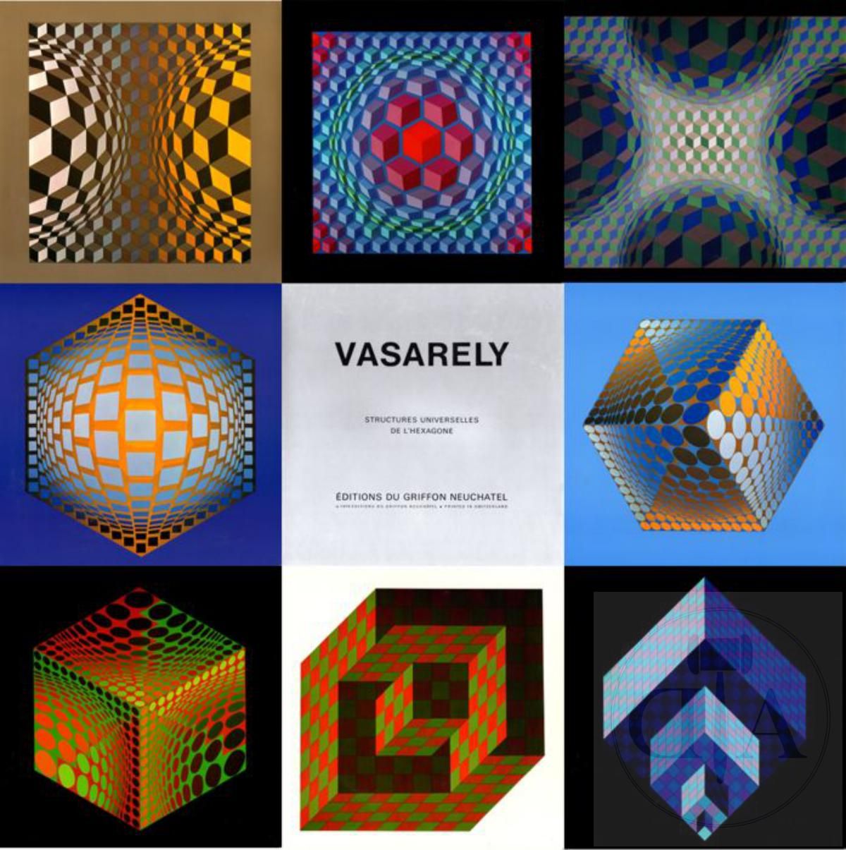 Null Vasarely/Portfolio "Structures universelle de l'hexagone" edited in 1975. C&hellip;