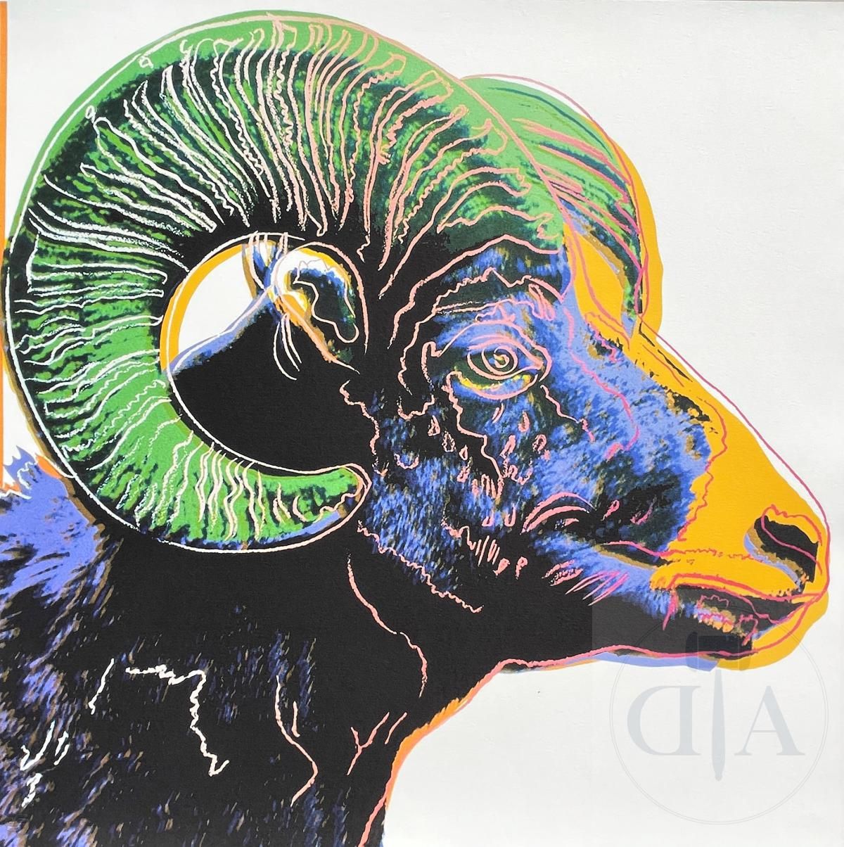 Null Andy Warhol/Endangered species. Lithographie illustrant un "Mouflon canadie&hellip;