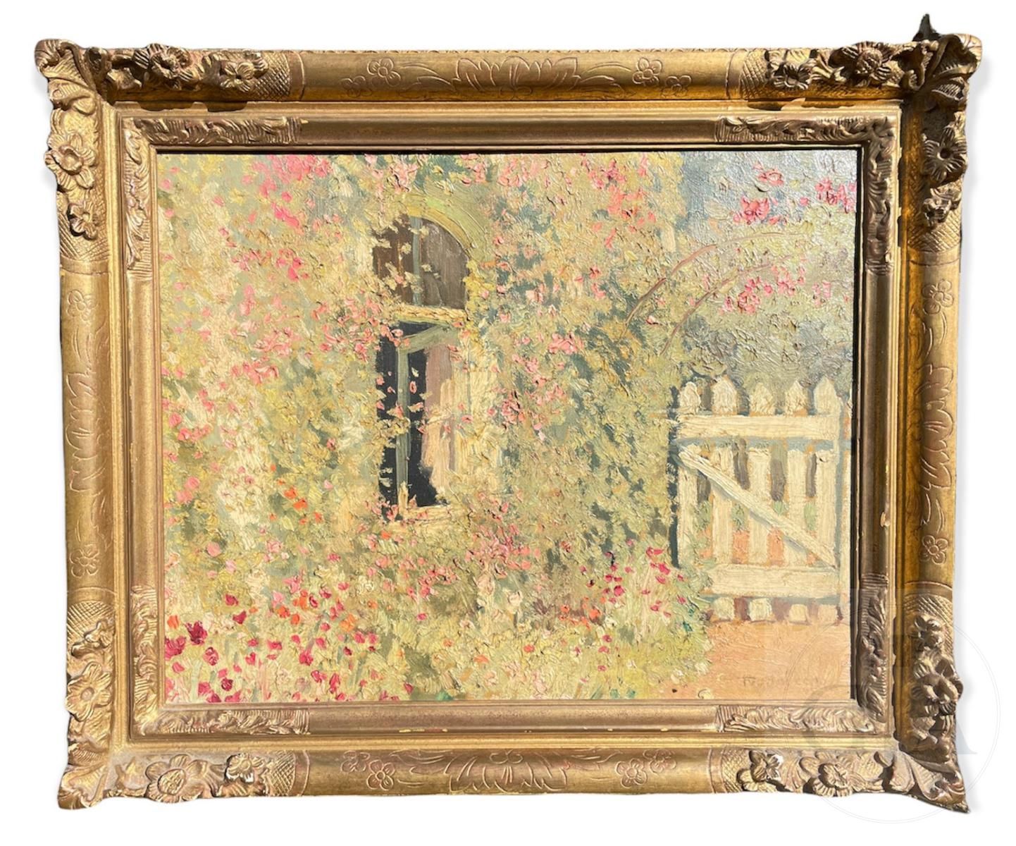 Null Smeers Frans/原创作品。 景观 "画家Léon Houyoux在Rouge-Cloître的花园"。 有1945年的签名和日期，以及197&hellip;