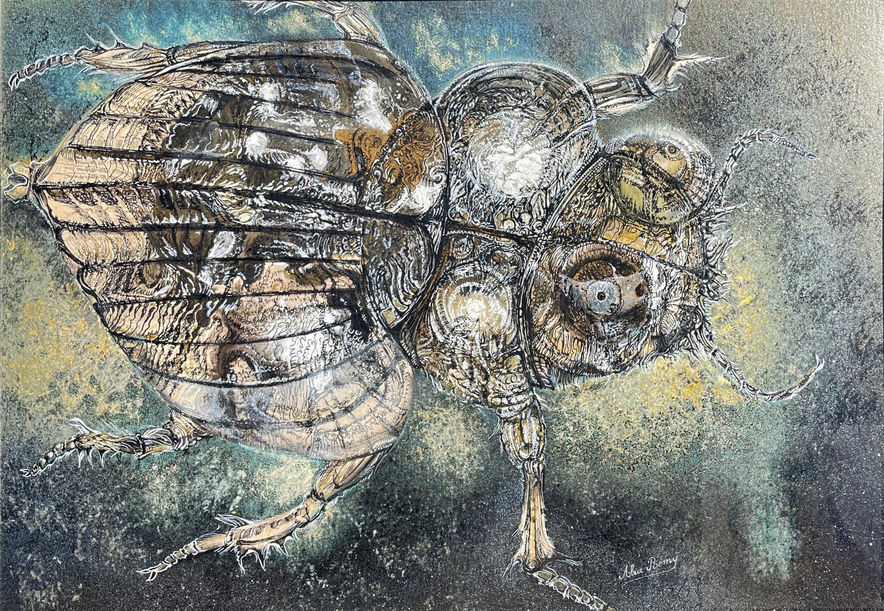 Null Alice Remy/ Originelle Qualitätsarbeit, die einen stilisierten Käfer illust&hellip;
