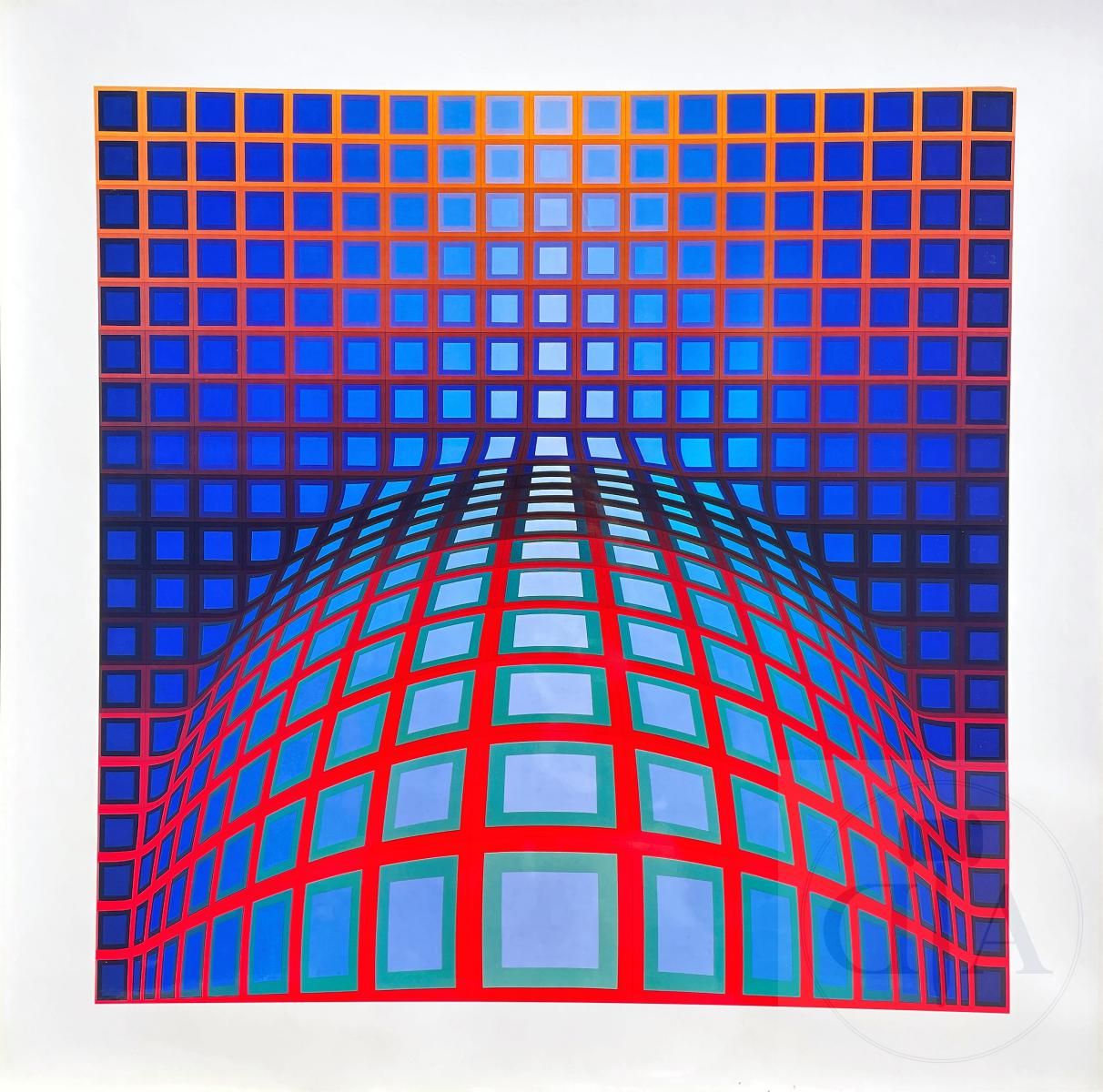 Null Vasarely Victor/Lithograph "Kezdi" published on glossy paper by "Griffon" i&hellip;