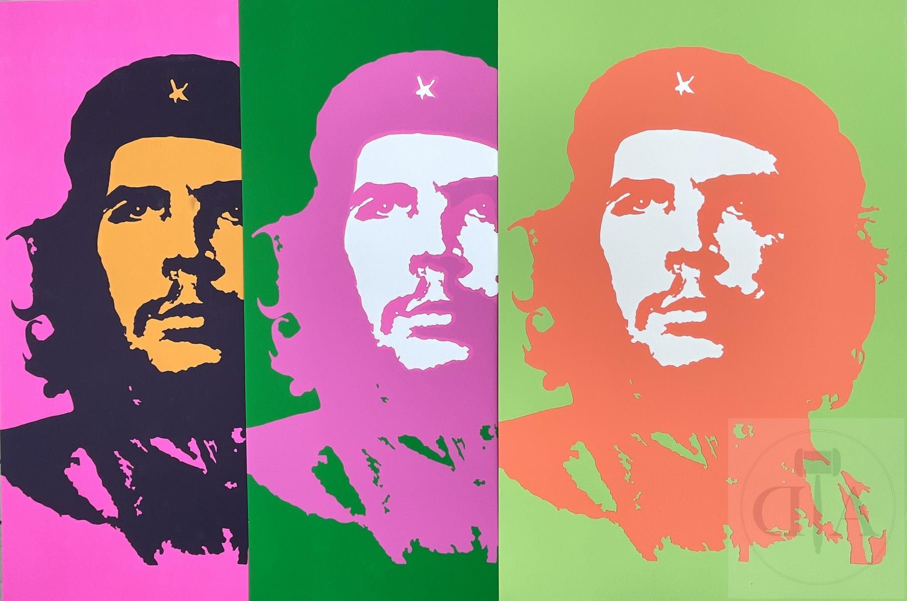 Null Diptychon Andy Warhol/Che Guevara. Drei Siebdrucke, die das Porträt von Che&hellip;