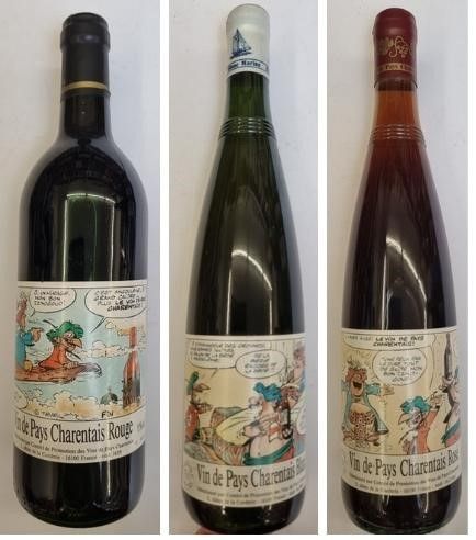 Null Tabary/Trio de botellas de vino n° + 3 carteles, publicados con motivo del &hellip;