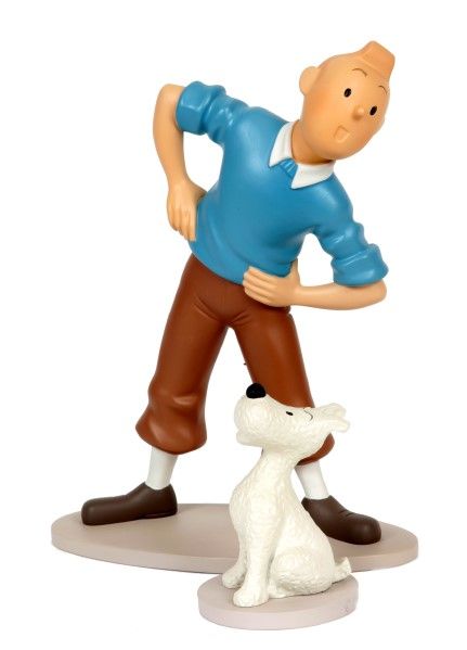 Null Hergé/Tintin和Snowy的体操，来自《太阳神殿》专辑。 浅蓝色跳线版本。 2001年左右出版的《雕塑》和第1656号。 Leblon De&hellip;