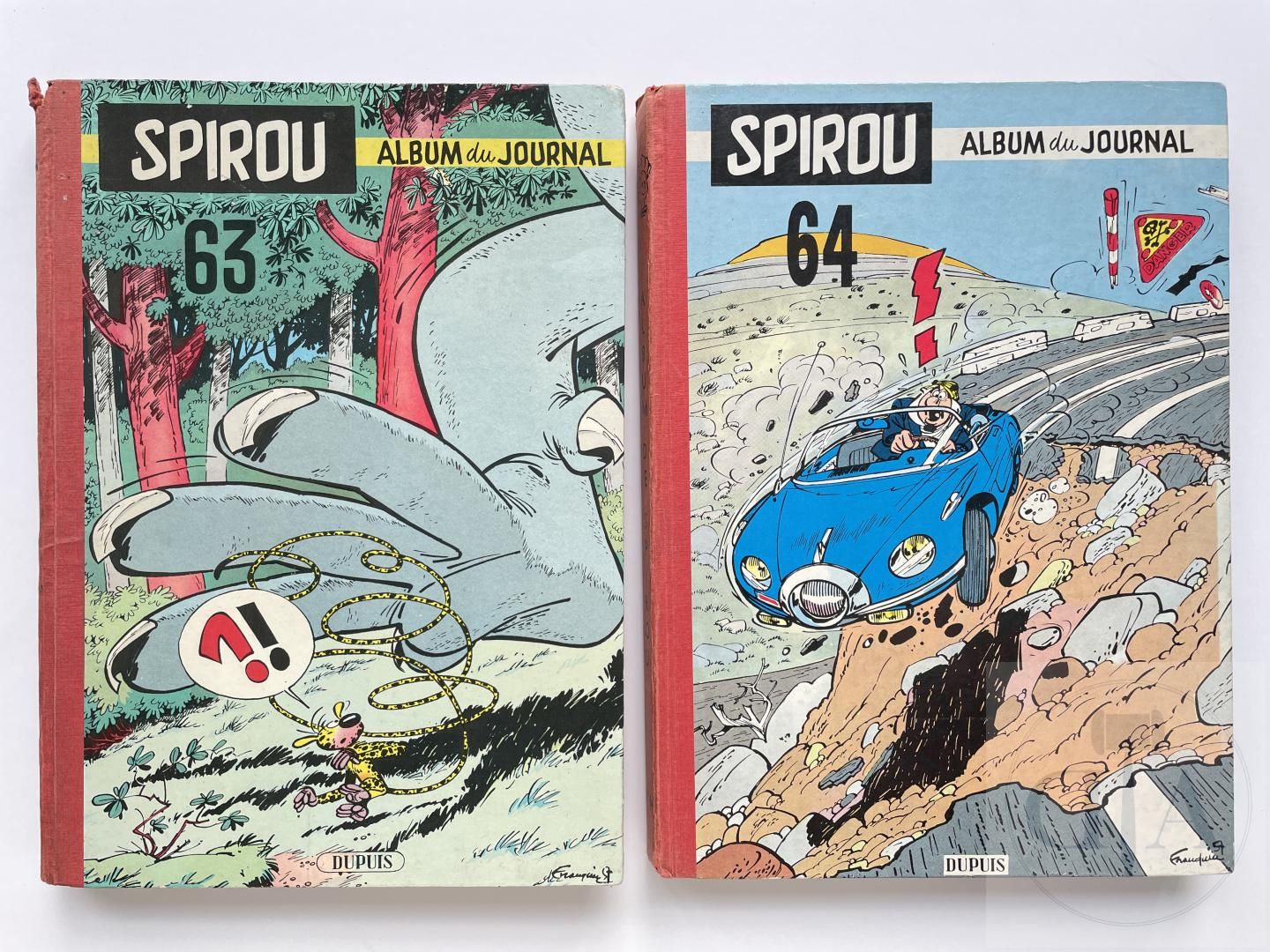 Null Le journal de Spirou/Reliures editeur n°63+64 of 1957. Complete in BE+TBE.