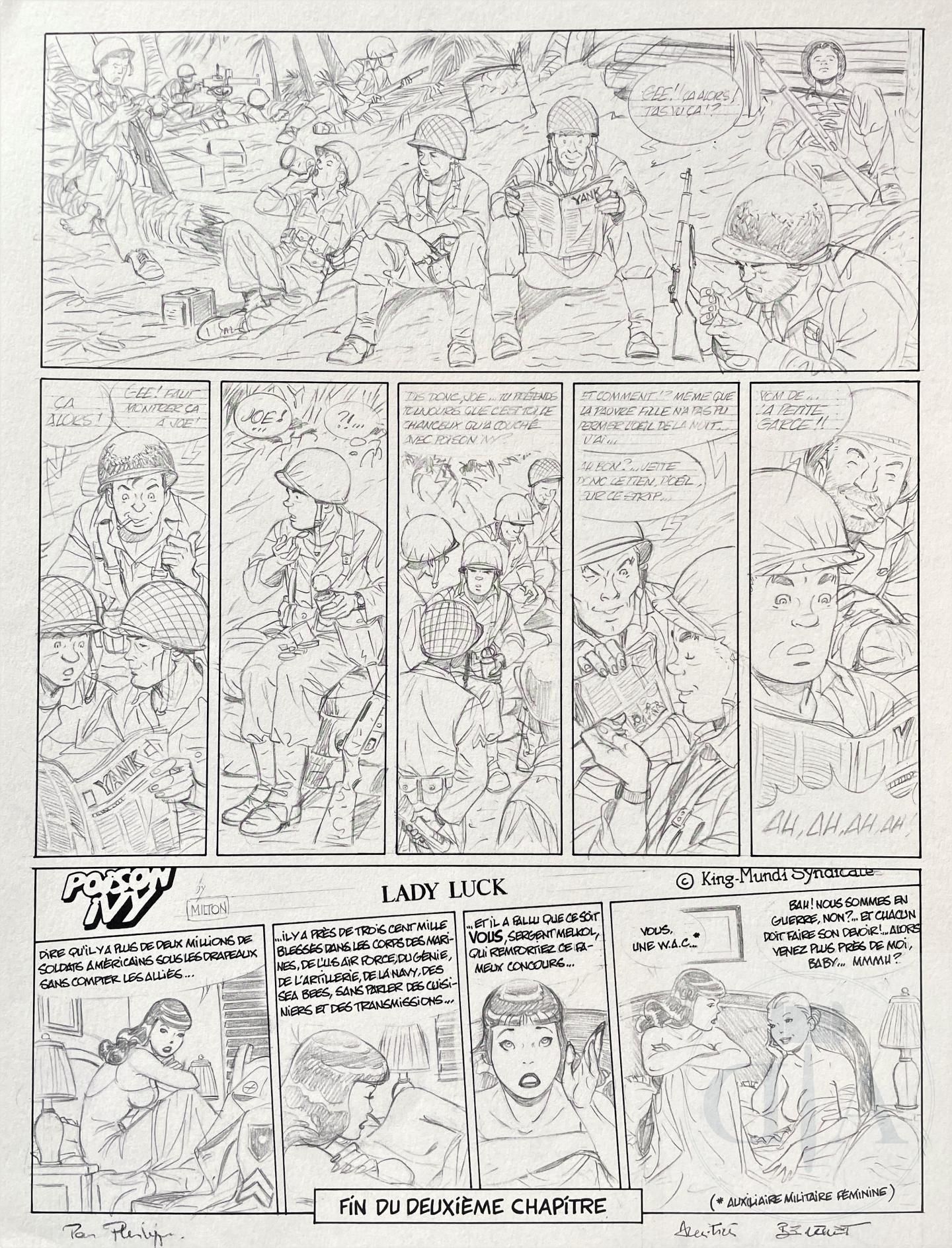 Null 
Berthet Philippe/Pin-up。 T2画册的原版封皮，描绘了包括 "乔 "和多蒂在内的大兵与WAC在床上的情景，来自漫画《毒藤》。 &hellip;