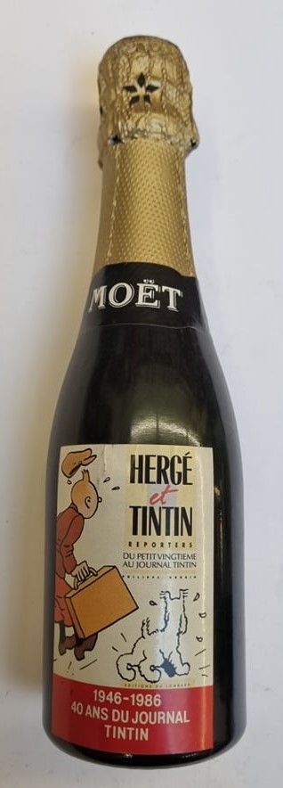 Null Hergé/Tintin. Bouteille de Champagne Moët et Chandon Brut "Hergé et Tintin &hellip;