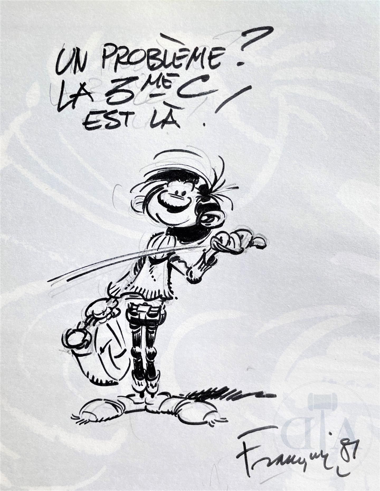 Null 
Franquin/Gaston. Dibujo original que ilustra a Gaston Lagaffe, con un bidó&hellip;