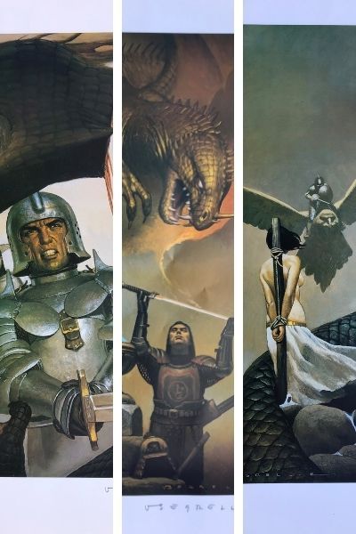 Null Segrelles/The mercenary. Set of 3 large posters illustrating album covers, &hellip;