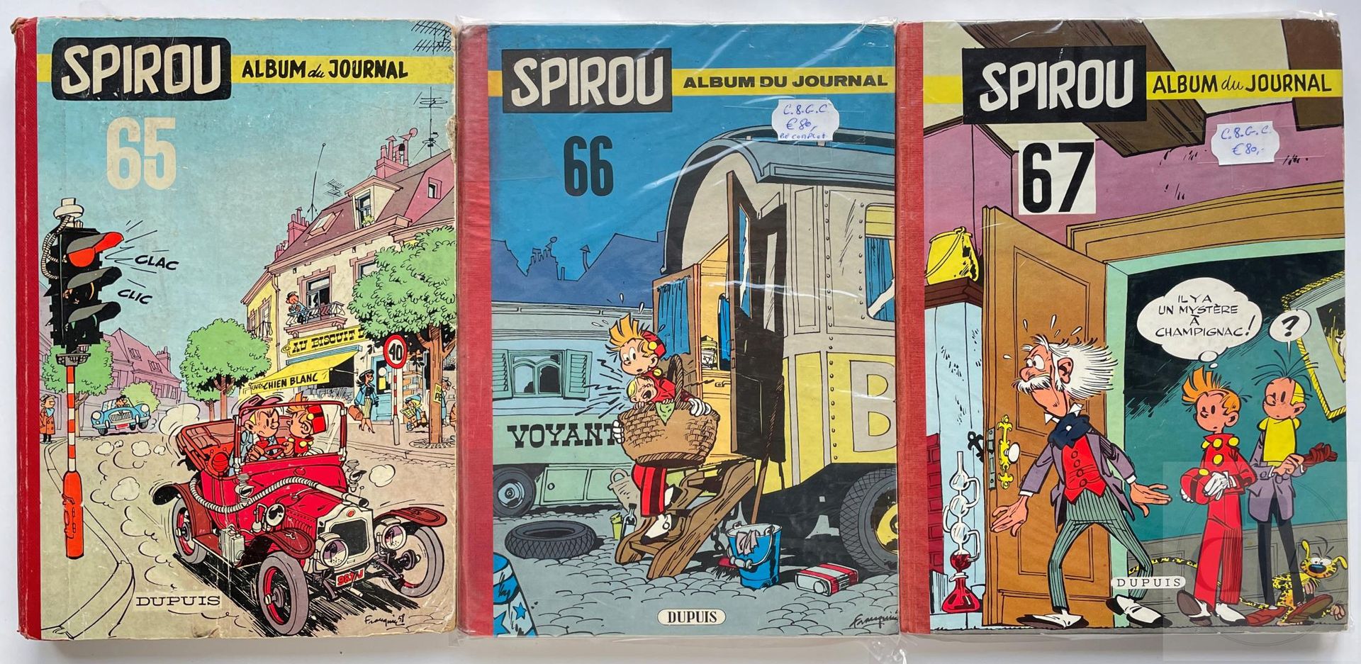Null Le journal de Spirou/Reliures editeur n°65+66+67 de 1958. Completo en BE+TB&hellip;
