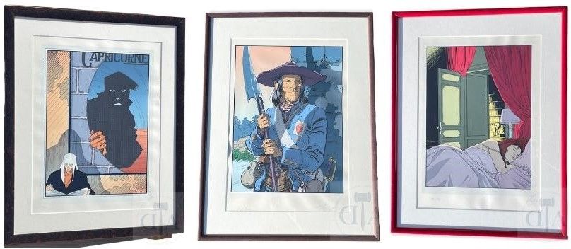 Null Set of 3 serigraphs from the 80's in good condition with quality framing in&hellip;