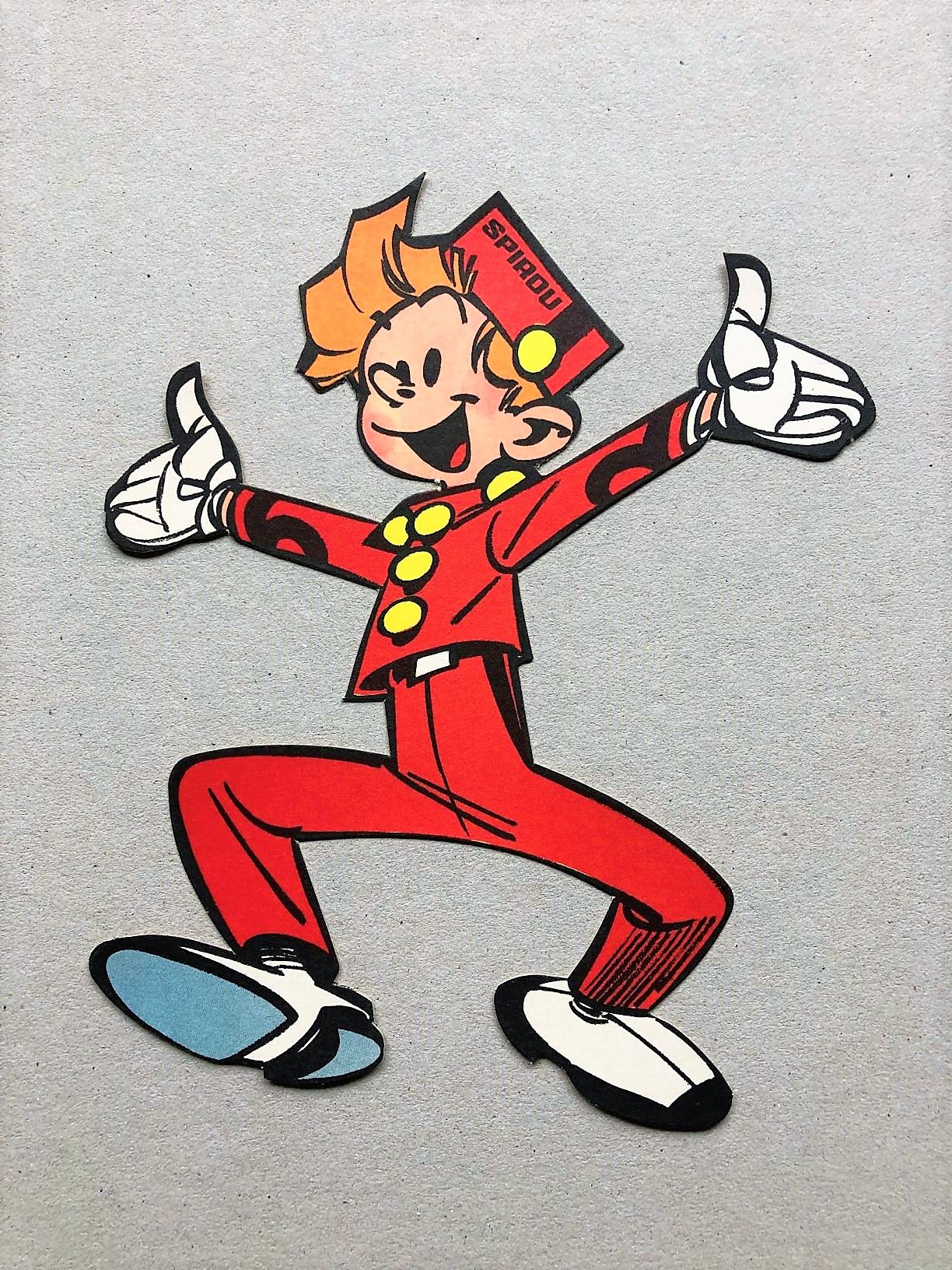 Null Franquin. Petite silhouette Spirou en papier cartonné datant des années 60.&hellip;